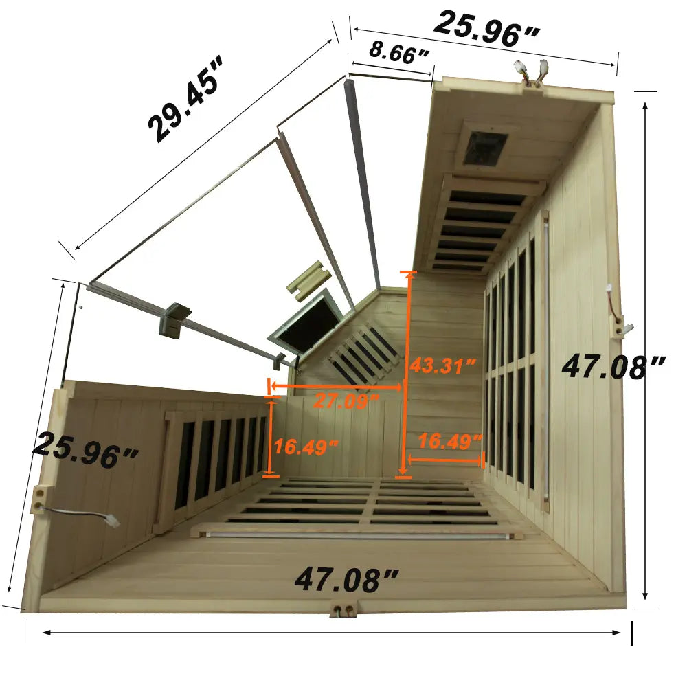 SH07 2-Person Corner Hemlock Infrared Sauna